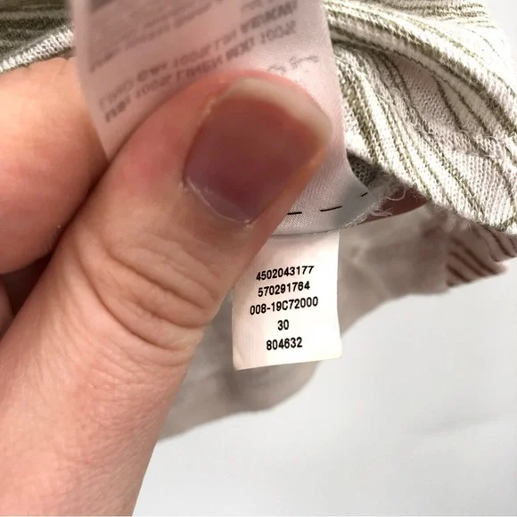 CHICO'S 100% Linen Top Double V Short Sleeve Leaf Floral Abstract 0 S Blouse - Picture 5 of 7